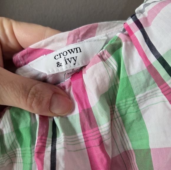 Crown & Ivy Pink Palace II Striped Off Shoulder Ruffle Dress Size Large - Picture 3 of 6